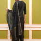 Vishudh Green Embroidered Thread Work Kurta with Palazzo & Dupatta - Swadesiicart