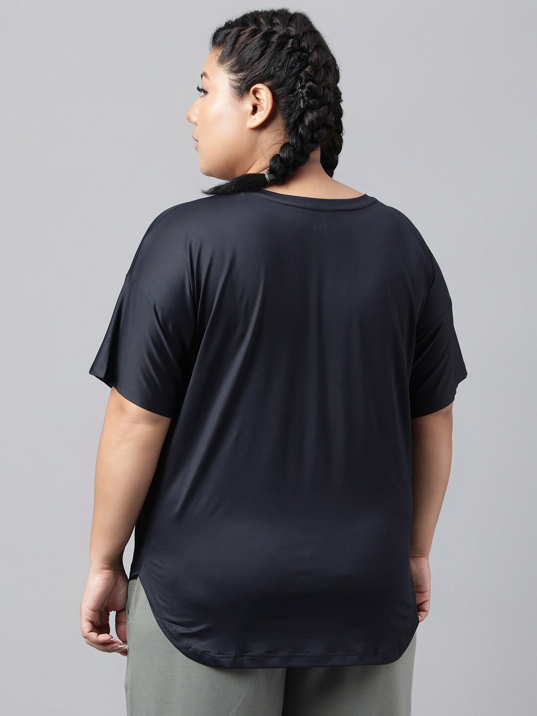 MKH Plus Size Typography Printed Relaxed Fit Dri-FIT T-shirt - Swadesiicart