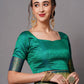 Mitera Teal & Gold-Toned Woven Design Zari Silk Blend Banarasi Saree | Swadesiicart