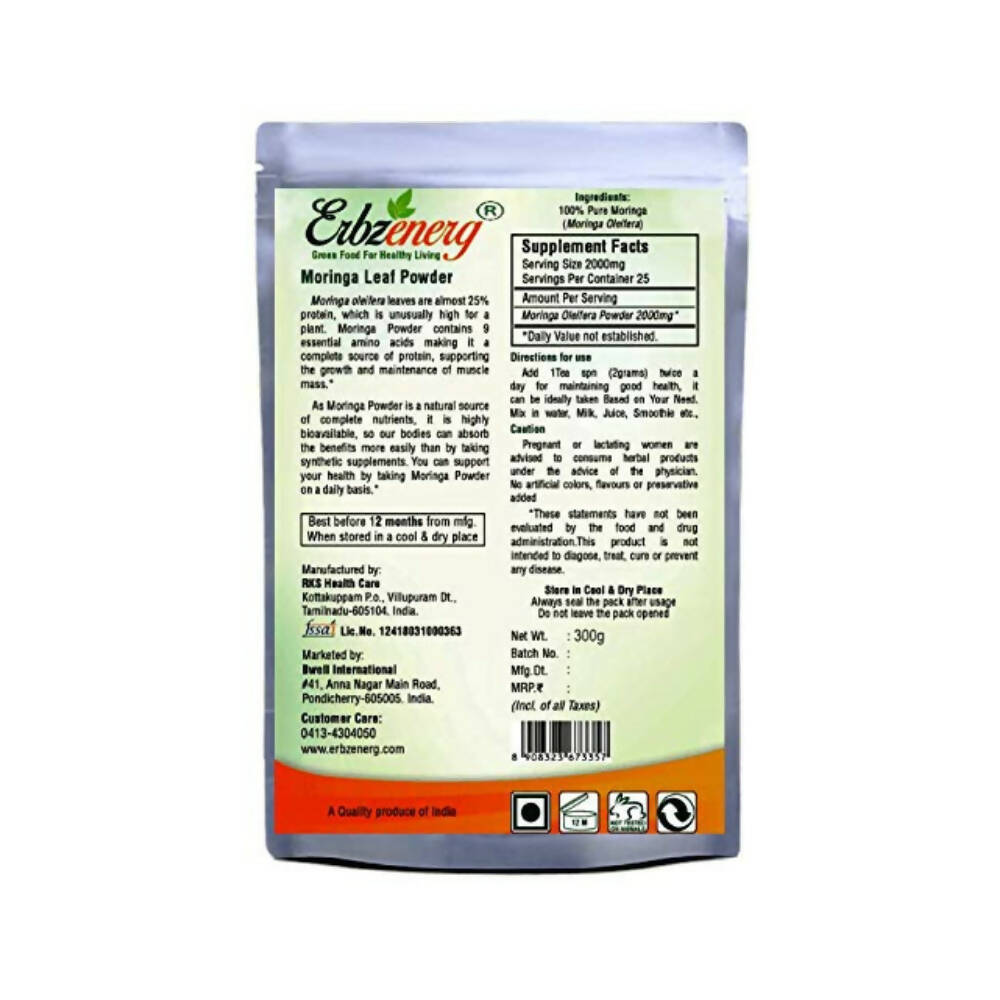 Erbzenerg Organic Moringa Leaf Powder - Swadesiicart