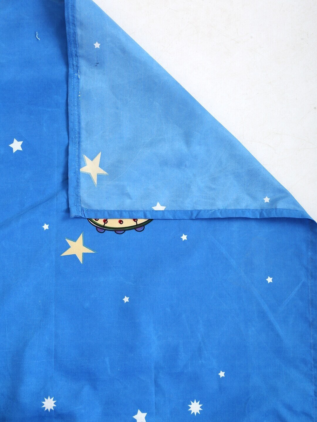 Home Sizzler Blue & White Cartoon Characters 210 TC Single Bedsheet with 1 Pillow Covers - Swadesiicart