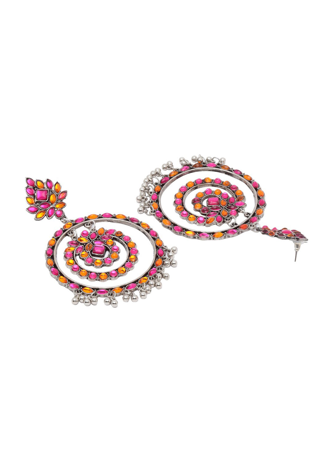 Shining Diva Multicoloured Oxidised Contemporary Drop Earrings - Swadesiicart