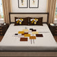 Story@home Cream-Coloured & Brown Abstract 300 TC Cotton 1 King Bedsheet with 2 Pillow Covers - Swadesiicart