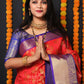 Jyoti Fashion Women's Red Kanjivaram Silk Zari Woven Saree with Blouse | Swadesiicart