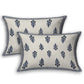 LIVING ROOTS White & Navy Blue Printed 210 TC Cotton 1 Extra Large Bedsheet with 2 Pillow Covers - Swadesiicart