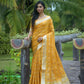 Vishnu Weaves Women's Yellow Organza Silk Zari Woven Saree with Blouse - Swadesiicart