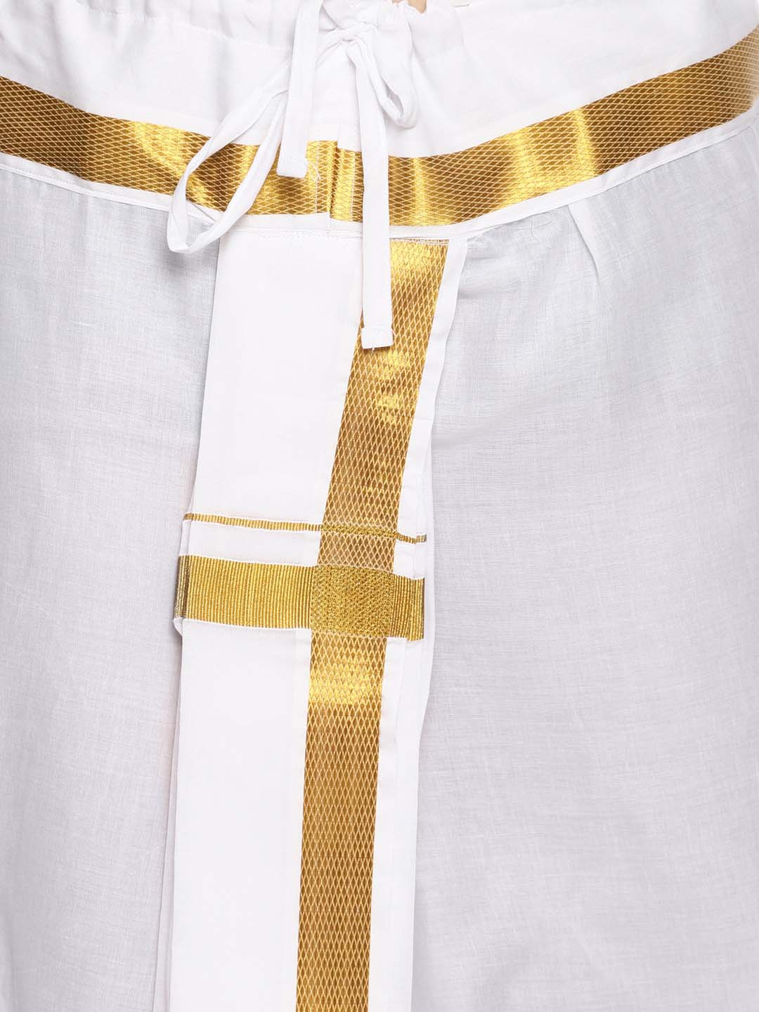 Sethukrishna Men White Solid Readymade Dhoti | Swadesiicart