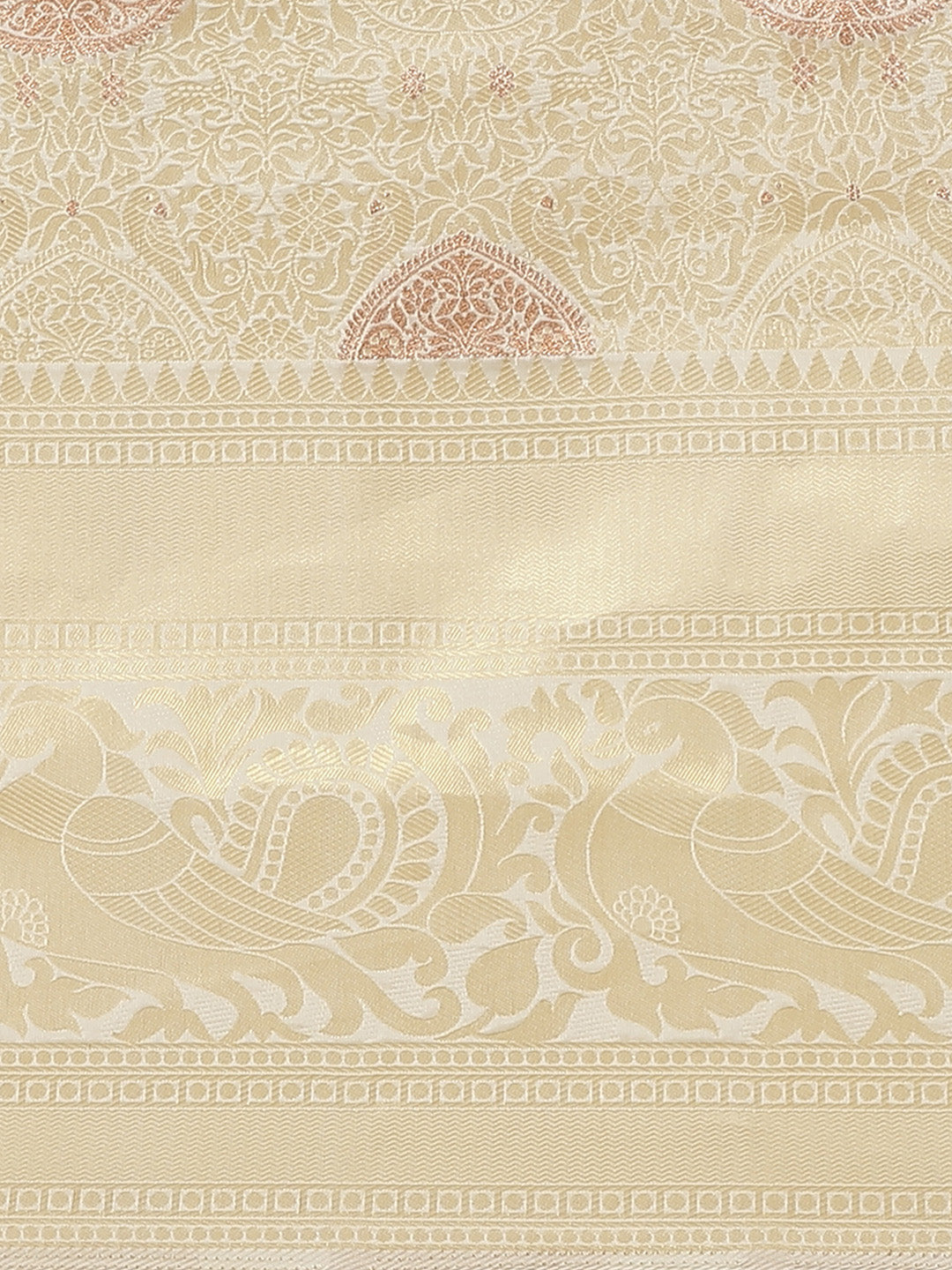 Saree Mall Off-White & Golden Woven Design Banarasi Saree | Swadesiicart