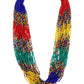 Cardinal Red & Green Beaded Multistring Necklace & Earrings Set - Swadesiicart