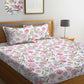 KLOTTHE Floral 300 TC Fitted Super King Bedsheet with 2 Pillow Covers - Swadesiicart