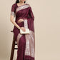 Saree Mall Maroon Woven Design Zari Silk Blend Banarasi Saree | Swadesiicart