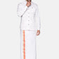 Sethukrishna Men White & Pink Solid Cotton Dhoti | Swadesiicart