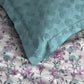 MYTRIDENT Violet White Floral Cotton 144 TC Queen Bedsheet With 2 Pillow Covers - Swadesiicart