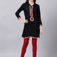 Souchii Women Black Geometric Embroidered Grandeur & Majestic Artwork Kurta - SOUCHII