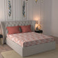 MYTRIDENT Peach Maroon Geometric Pure Cotton 144 TC Queen Bedsheet Pillow Covers - Swadesiicart
