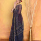 Very Much Indian Pure Kota Cotton Handblock Printed Saree - Dark Blue | Swadesiicart