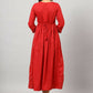 Juniper Women's Red Festive Printed Flared Dress | Swadesiicart