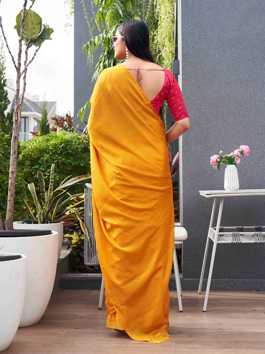 Tikhi Imli Woven Design Crepe Saree | Swadesiicart