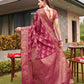 Tikhi Imli Pink Ethnic Motifs Woven Design Zari Saree | Swadesiicart