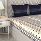 MYTRIDENT Multicoloured Blue Geometric 120 TC Cotton 1 Queen Bedsheet with 2 Pillow Covers - Swadesiicart