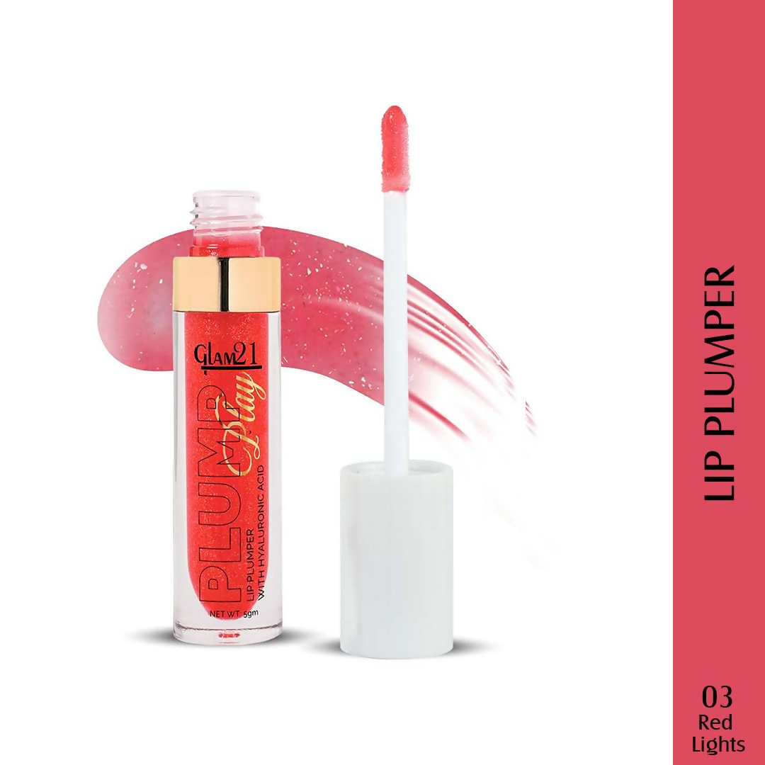 Glam21 Lip Plump Play Lip Plumper With Hyaluronic Acid - 03 Red Lights - Swadesiicart