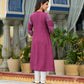 Juniper Women's Wine Beautiful Printed Liva Rayon A-Lined Kurta For Women - Swadesiicart