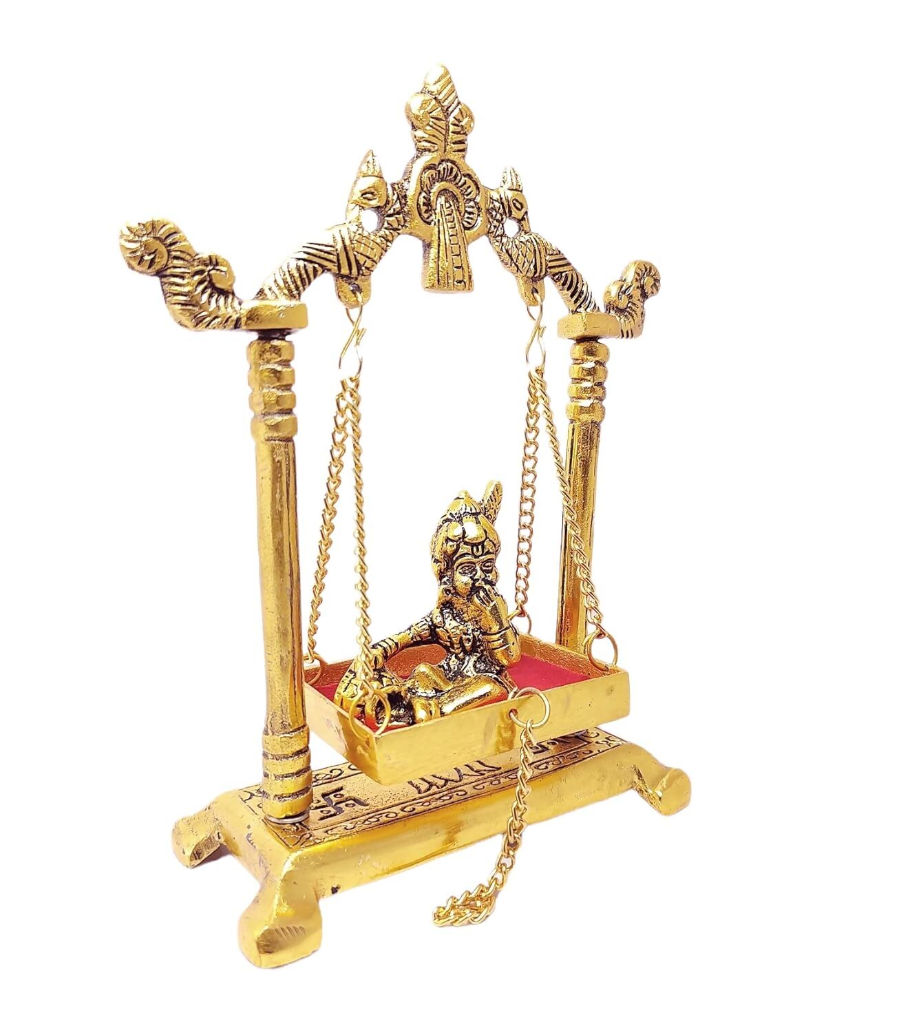 KridayKraft Laddu Gopal on Jhulla Palana Metal Statue - Swadesiicart