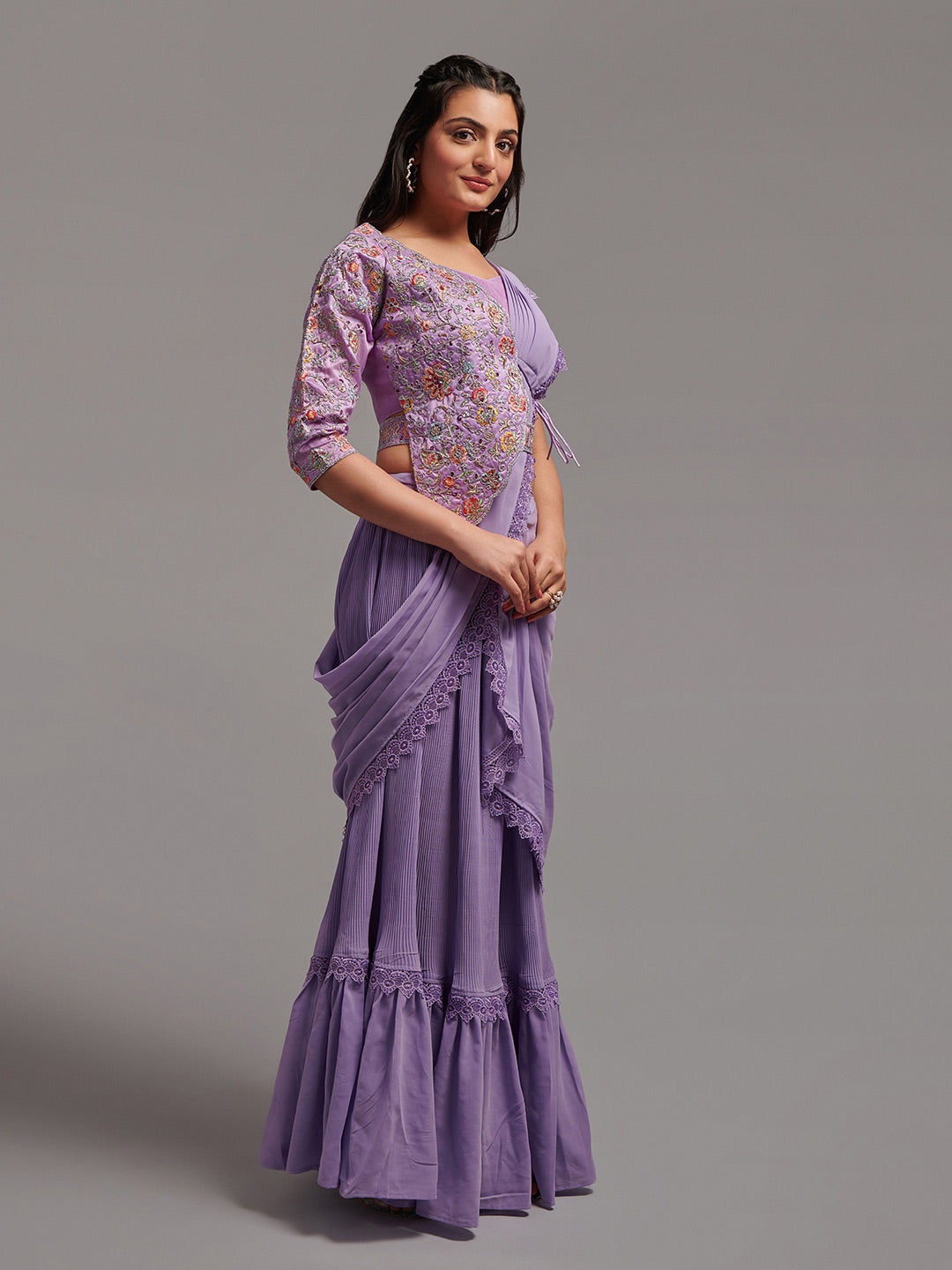Kalini Embellished Pure Georgette Ready to Wear Saree | Swadesiicart