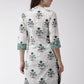 Anouk Off White Ethnic Motifs Printed Mandarin Collar Cotton Straight Kurta - Swadesiicart
