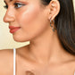 VOJ Women Rhodium Tonned Star Shape Stainless Steel Hoop Earrings - VOJ (Valley Of Jewellery)