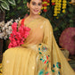 Shree Shyam Fashion Linen Cotton Yellow Saree
