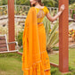 Tikhi Imli Mustard Yellow Gotta Patti Ruffles Saree | Swadesiicart