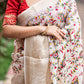 White Jute Silk Ethnic Motifs Saree with Unstitched Blouse - Hiral Fashion | Swadesiicart