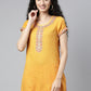 Souchii Women Yellow Embroidered Thread Work Kaftan Kurta - SOUCHII