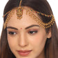 Yellow Chimes Gold-Polished Red & Green Stone-Studded Layered Bridal Traditional Mathapatti | Swadesiicart