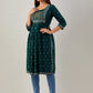 Kalini Ethnic Motifs Printed Mirror Work Kurta - Swadesiicart
