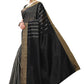 Vamika Black and White Lines Cotton Silk Weaving Saree (Paithani Black) | Swadesiicart