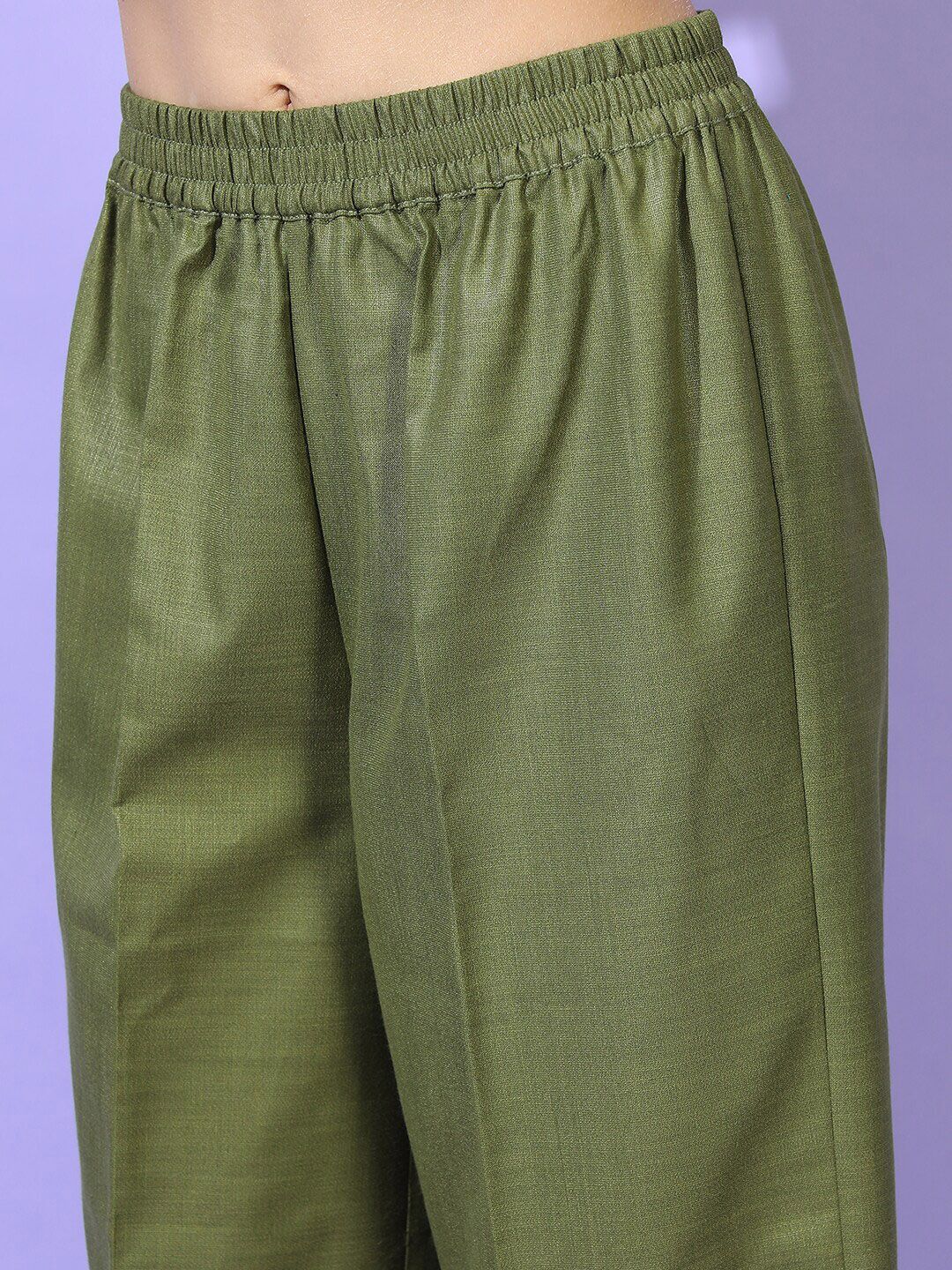 Vishudh Women Green Panelled Kurta with Trousers & With Dupatta - Swadesiicart