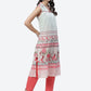 Biba Women Green Floral Printed Thread Work Kurta - Swadesiicart