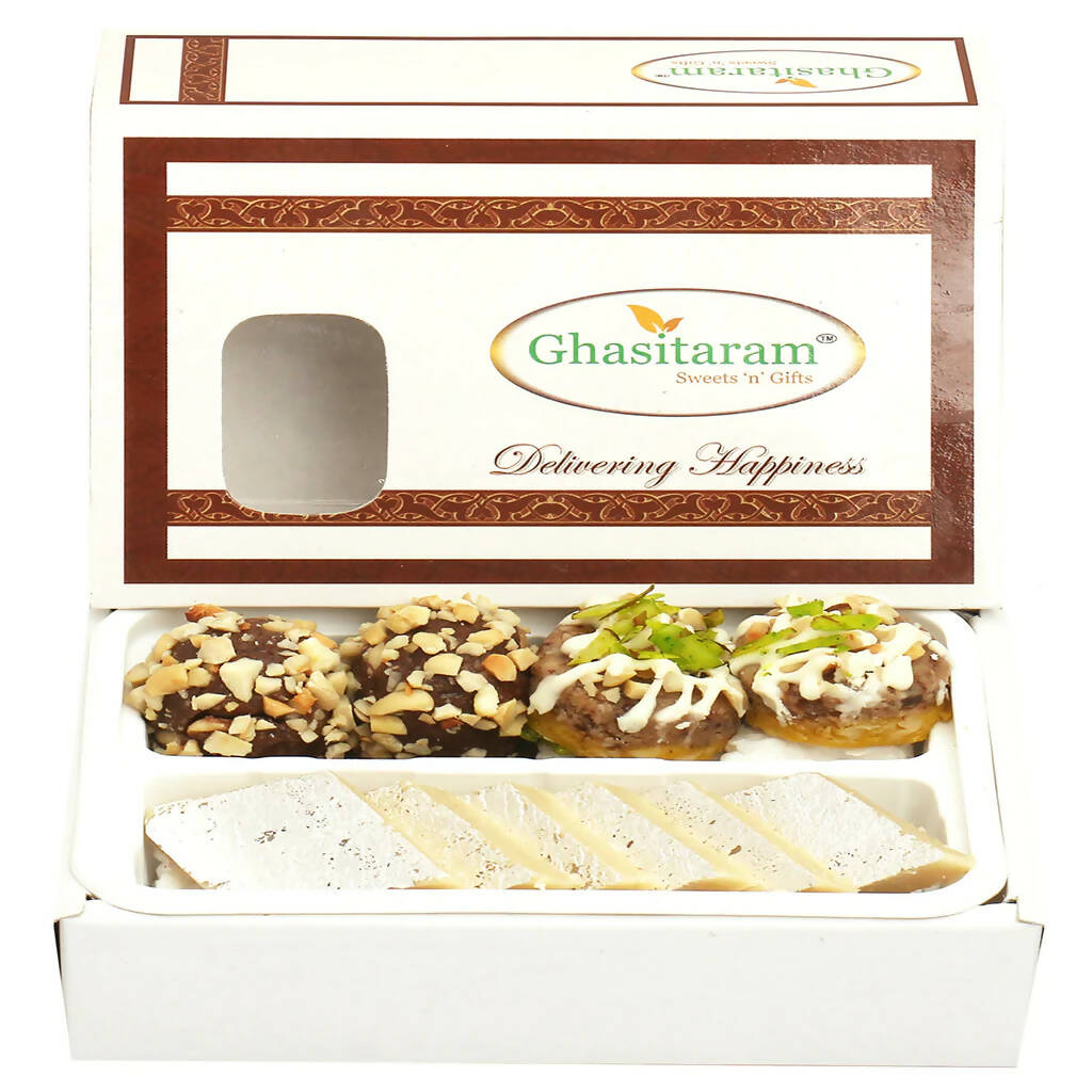 Ghasitaram Assorted Box Pure Kaju Katlis, Dryfruit Sweets | Swadesiicart