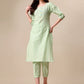Kalini Striped Puff Sleeves Kurta with Trousers - Swadesiicart