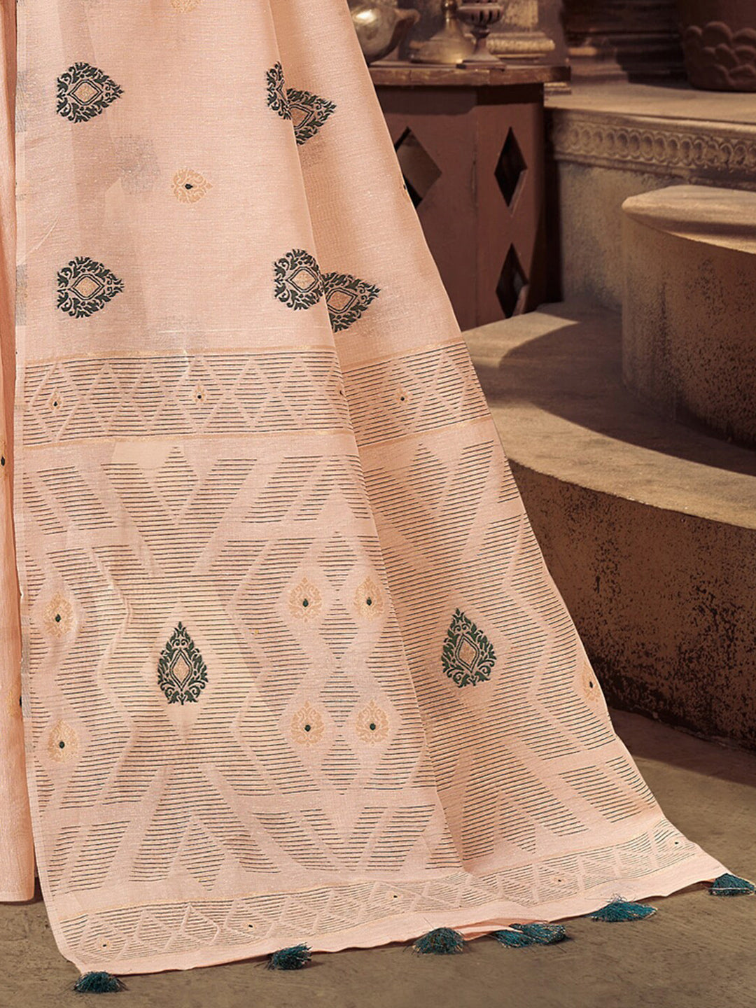 Sangria Woven Design Banarasi Saree | Swadesiicart