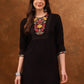 Anouk Floral Yoke Design Thread Work Straight Kurta - Swadesiicart