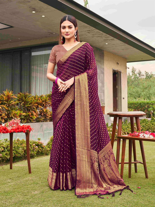 Tikhi Imli Embellished Zari Art Silk Saree | Swadesiicart