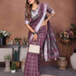 Aastha Fashion Lavender Linen Weaving Saree