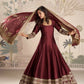 Anaita Maroon Vichitra Silk Anarkali Suit with Embroidery Sequins