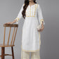 ADA Ethnic Motifs Embroidered Chikankari Cotton Kurta | Swadesiicart