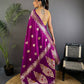 Joban Fashion Banarasi Purple Woven Soft Silk Saree | Swadesiicart