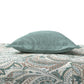 MYTRIDENT Green White Ethnic Motifs Cotton 144 TC Queen Bedsheet With 2 Pillow Covers - Swadesiicart