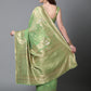 Mitera Green Silk Blend Ethnic Motifs Woven Designed Banarasi Saree | Swadesiicart